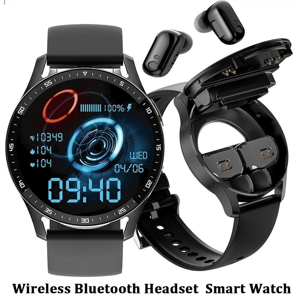 Built-in Earphone Headset Smart Watch TWS Two In One Wireless Bluetooth Dual Headset Call Health Blood Pressure Sport Music Smartwatch