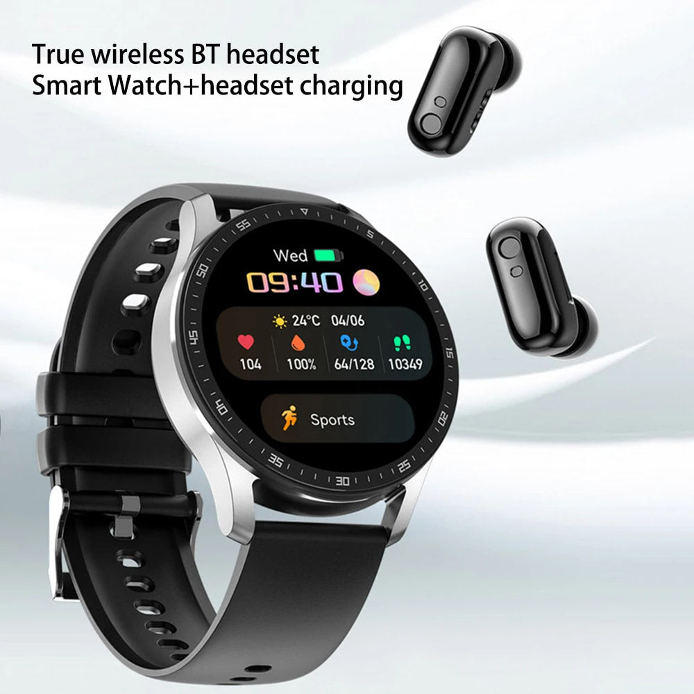 Built-in Earphone Headset Smart Watch TWS Two In One Wireless Bluetooth Dual Headset Call Health Blood Pressure Sport Music Smartwatch