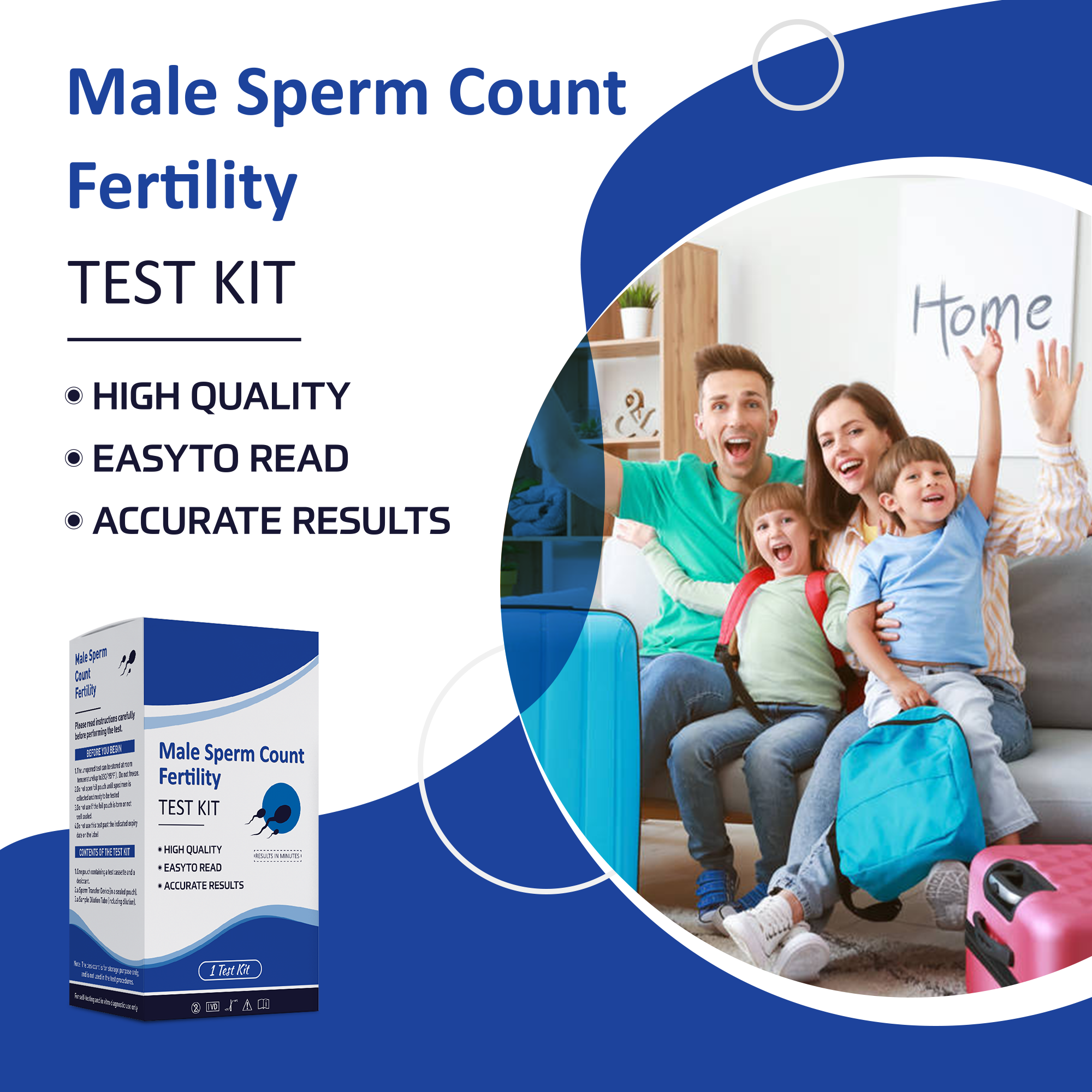Male Fertility Sperm Test Kit for Male Sperm Check 2 Kits