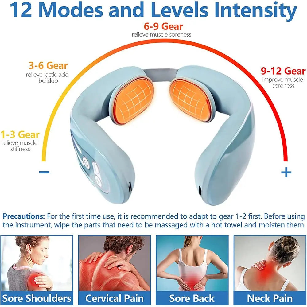 New Pulse Cervical Massage Instrument for Physical Therapy Shoulder and Neck Protection Hot compress and Neck Massage
