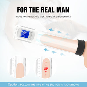 Rechargeable Automatic Masturbator for Men Electric Penis Vacuum Pump Instant Erection and Penis Enlargement with 5 Suction Modes ED Treatment White Color