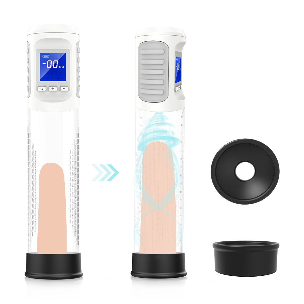 Rechargeable Automatic Masturbator for Men Electric Penis Vacuum Pump Instant Erection and Penis Enlargement with 5 Suction Modes ED Treatment White Color