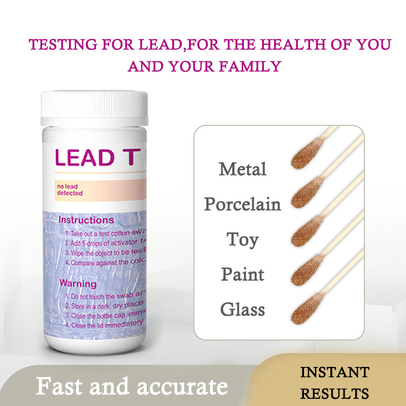 Lead Test Kit with 60 Pcs Lead Testing Swabs for All Painted Surfaces Dishes Toy Jewelry Metal Ceramics Wood