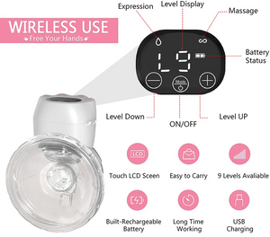 Hands Free Wearable Electric Lactating Breast Milk Pump for Baby Feeding 2 packs