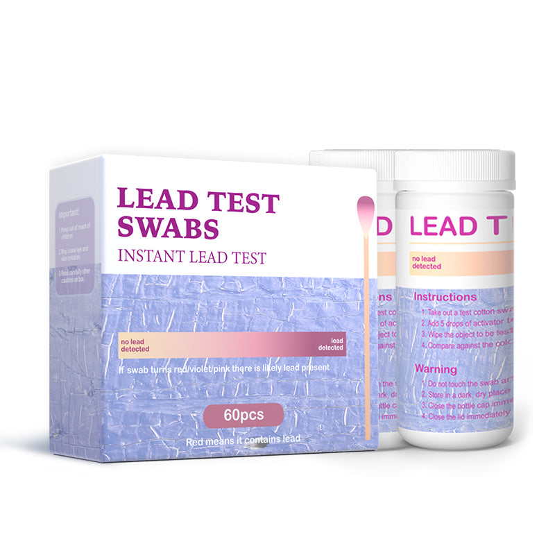 Lead Test Kit with 60 Pcs Lead Testing Swabs for All Painted Surfaces Dishes Toy Jewelry Metal Ceramics Wood