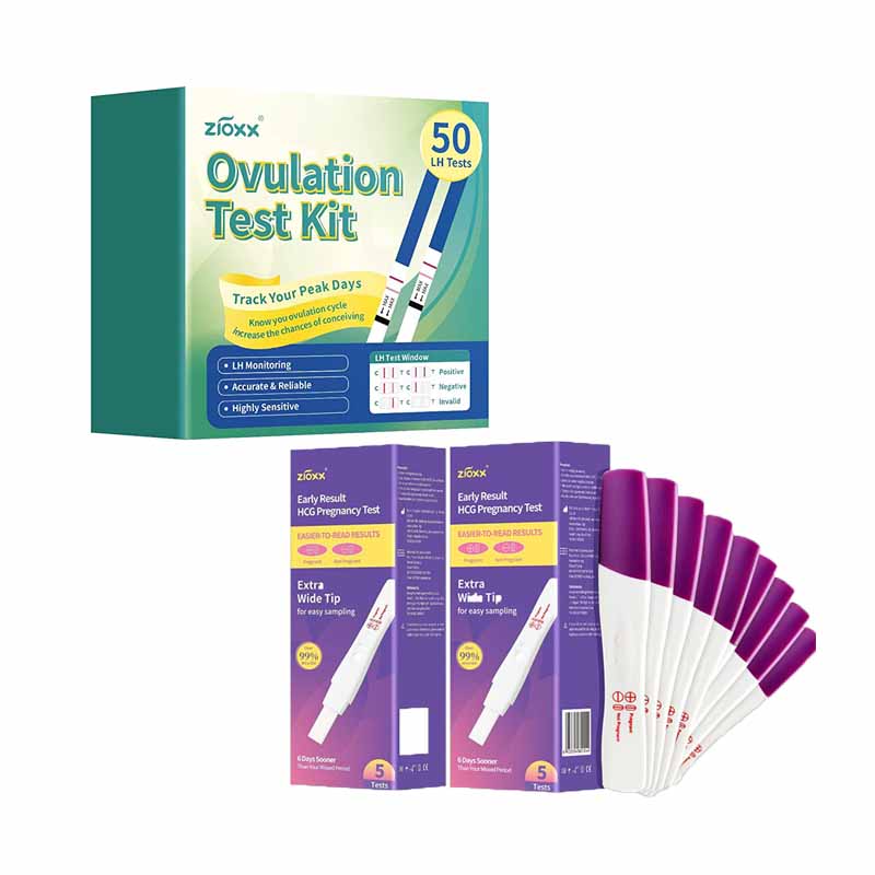 Zioxx One Step Pregnancy Tests 10 and Ovulation Tests 50 Women Fertility Test Kits