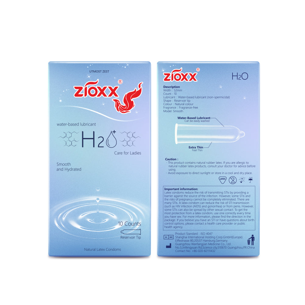 Zioxx H2O Extra Water Based Lube Condoms 10 Counts | ZIOXX Zioxx H2O Extra Water Based Lube Condoms 10 Counts | ZIOXX