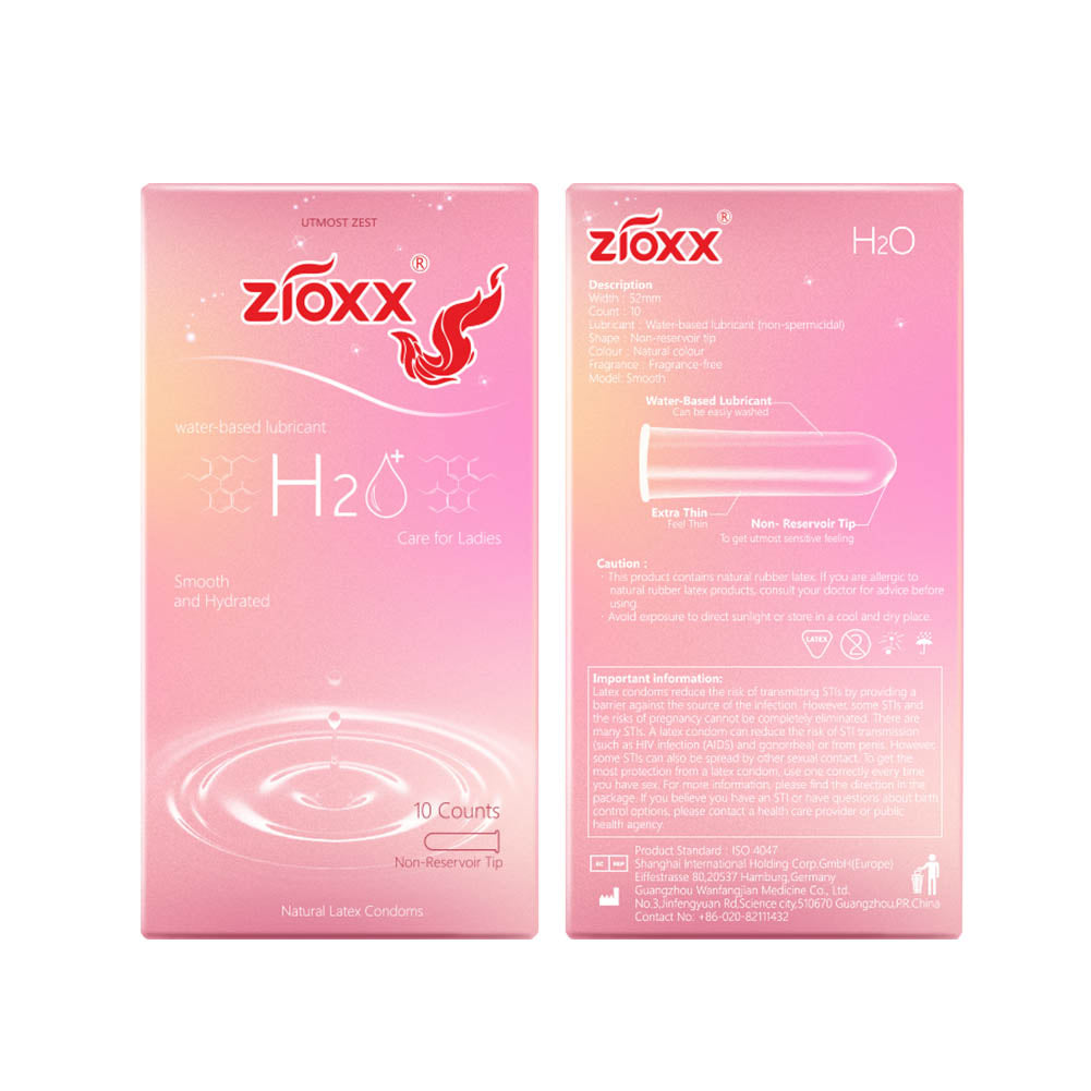 Zioxx H2O Soft Touch  Extra Lube Condoms 10 Counts